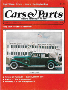 CARS & PARTS 1978 AUG - '32 V16 CADDILAC, PLYMOUTH, INVICTA, CORVETTE, 4 WHEEL